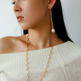 French Vintage Openwork Baroque Pearl Drop Earrings - floysun