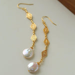 French Vintage Openwork Baroque Pearl Drop Earrings - floysun