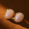 French Vintage Oval Gemstone Statement Stud Earrings - floysun