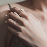 French Vintage Triple Mandala Flower Open Ring - Delicate Adjustable Band - floysun