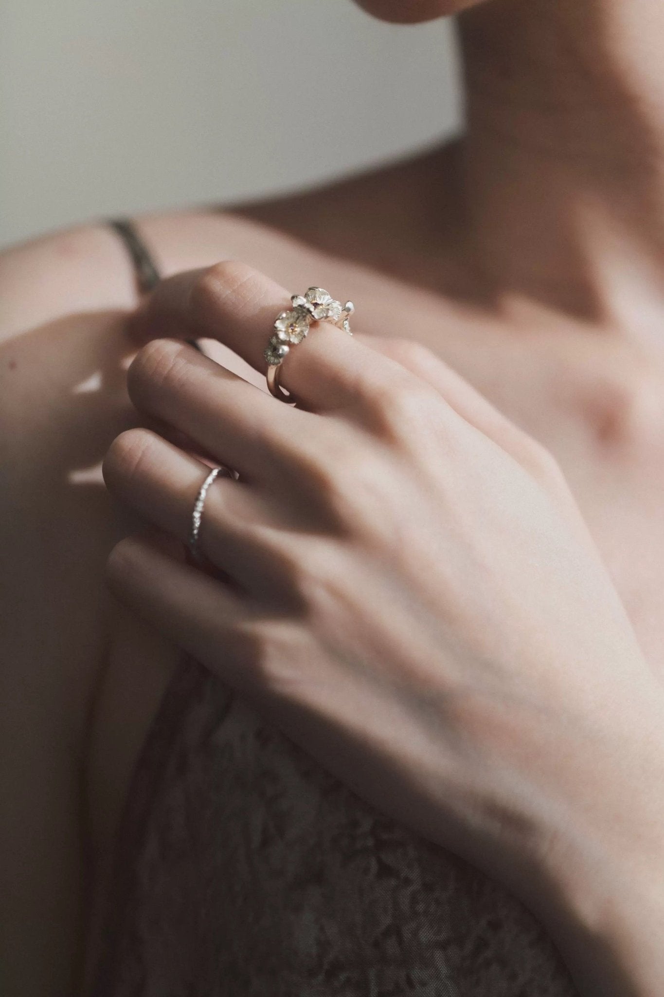 French Vintage Triple Mandala Flower Open Ring - Delicate Adjustable Band - floysun