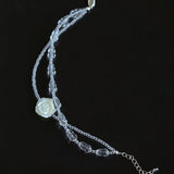 French White Shell Flower Crystal Beaded Bracelet - floysun