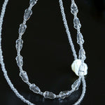 French White Shell Flower Crystal Beaded Double Layer Necklace - floysun
