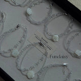 French White Shell Flower Glass Beaded Bracelet - floysun
