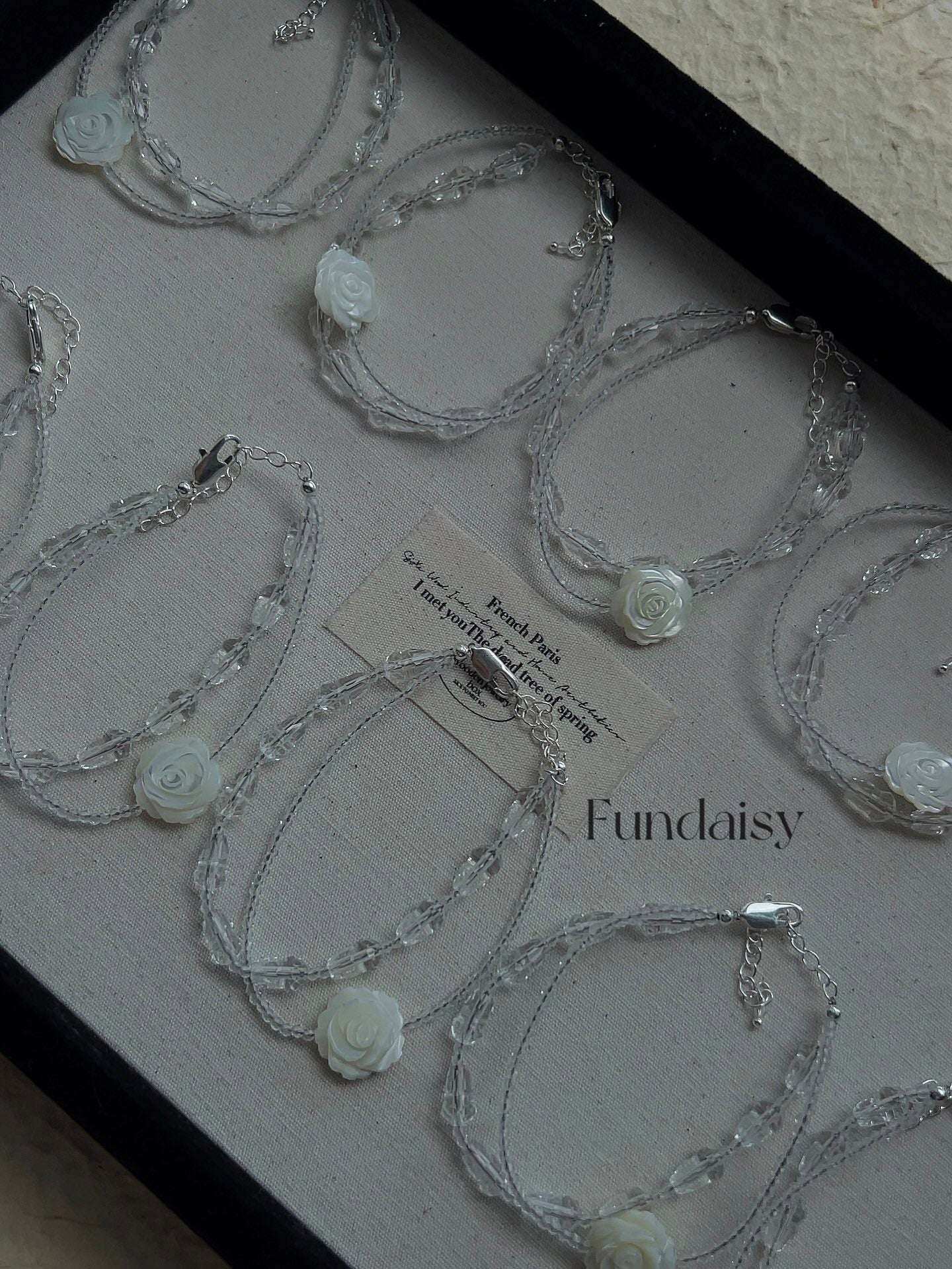 French White Shell Flower Glass Beaded Bracelet - floysun