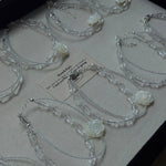 French White Shell Flower Glass Beaded Bracelet - floysun