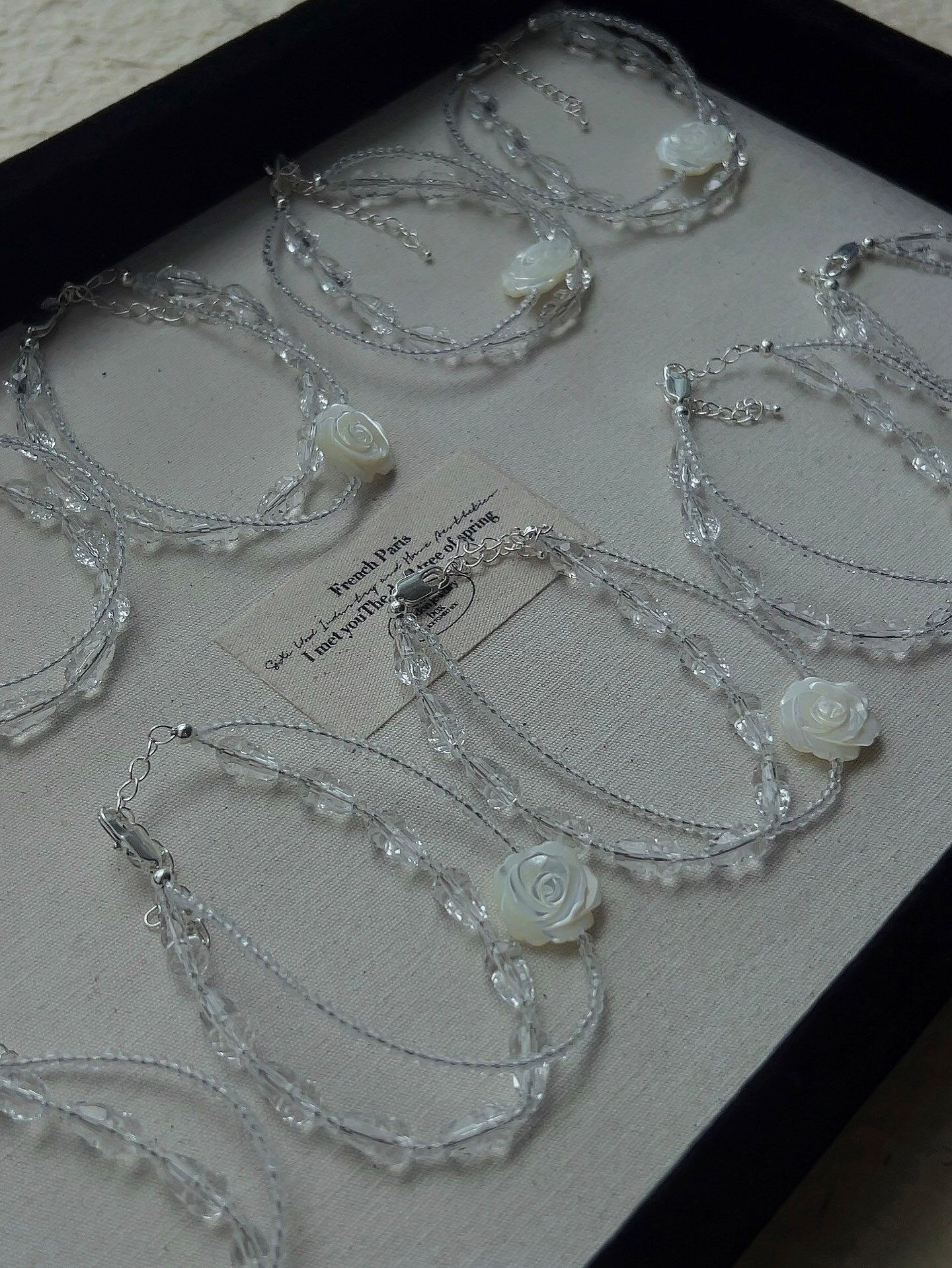 French White Shell Flower Glass Beaded Bracelet - floysun