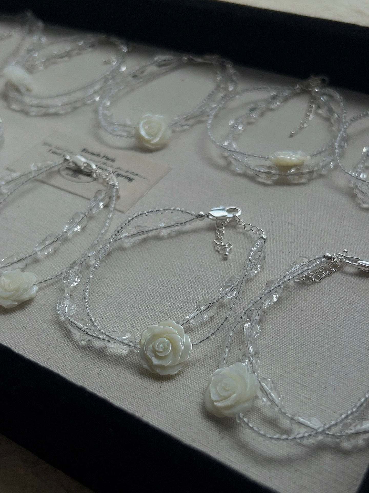 French White Shell Flower Glass Beaded Bracelet - floysun