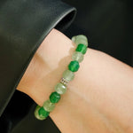 Fresh Green Strawberry Quartz Gemstone Beaded Bracelet - floysun