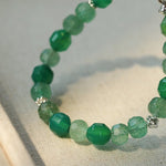 Fresh Green Strawberry Quartz Gemstone Beaded Bracelet - floysun