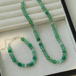 Fresh Green Strawberry Quartz Gemstone Beaded Bracelet - floysun