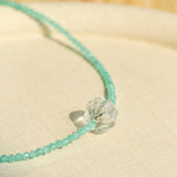 Fresh Mint Green Glass Pumpkin Bead Choker - floysun