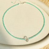 Fresh Mint Green Glass Pumpkin Bead Choker - floysun