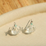 Fresh Mint Green Glass Pumpkin Drop Earrings - floysun