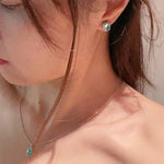 Fresh Square Synthetic Paraiba Tourmaline Sugar Cube Necklace - floysun