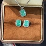Fresh Square Synthetic Paraiba Tourmaline Sugar Cube Stud Earrings - floysun