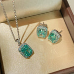 Fresh Square Synthetic Paraiba Tourmaline Sugar Cube Stud Earrings - floysun