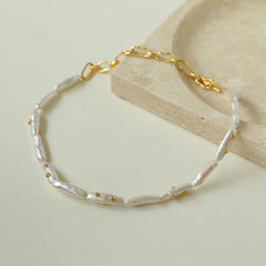 Freshwater Baroque Pearls Overlapping Clavicle Chain - floysun