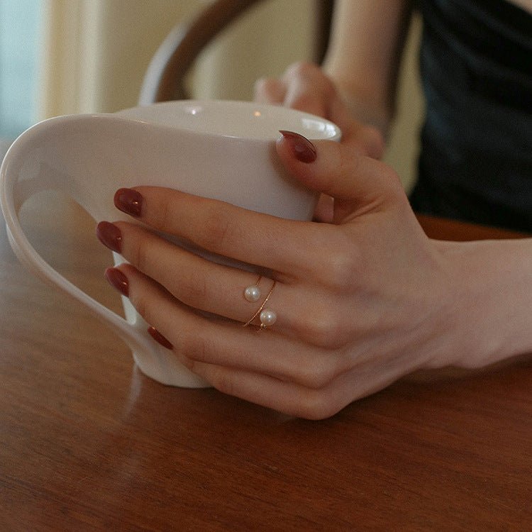 Freshwater Pearl Double Layer Wrapped Ring - floysun