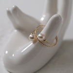 Freshwater Pearl Double Layer Wrapped Ring - floysun