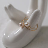 Freshwater Pearl Double Layer Wrapped Ring - floysun