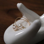 Freshwater Pearl Double Layer Wrapped Ring - floysun