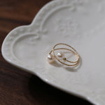 Freshwater Pearl Double Layer Wrapped Ring - floysun