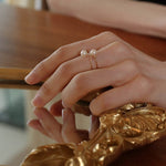 Freshwater Pearl Double Layer Wrapped Ring - floysun