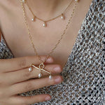 Freshwater Pearl T‑Shape Balance Pendant Necklace - floysun