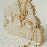 Freshwater Pearl T‑Shape Balance Pendant Necklace - floysun