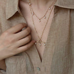 Freshwater Pearl T‑Shape Balance Pendant Necklace - floysun