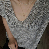 Freshwater Pearl T‑Shape Balance Pendant Necklace - floysun