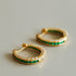 Full Diamond Emerald Serpent Hoop Earrings - floysun