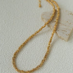 Full Lava Grain Solid Gold Collarbone Chain - floysun