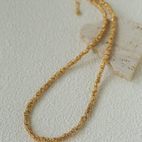 Full Lava Grain Solid Gold Collarbone Chain - floysun