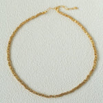 Full Lava Grain Solid Gold Collarbone Chain - floysun