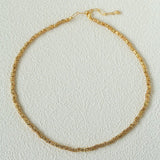 Full Lava Grain Solid Gold Collarbone Chain - floysun