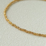 Full Lava Grain Solid Gold Collarbone Chain - floysun