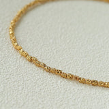 Full Lava Grain Solid Gold Collarbone Chain - floysun