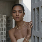 Full Lava Grain Solid Gold Collarbone Chain - floysun