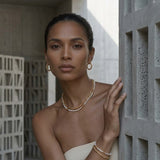 Full Lava Grain Solid Gold Collarbone Chain - floysun