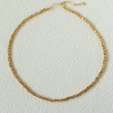 Full Lava Grain Solid Gold Collarbone Chain - floysun
