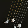 Galactic Romance 925 Silver Natural Pearl Star Moon Necklace - floysun