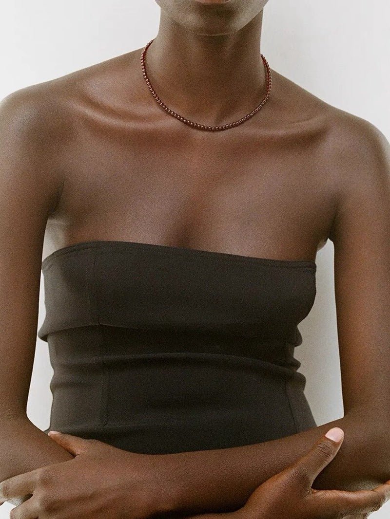 Garnet Beaded Necklace - floysun