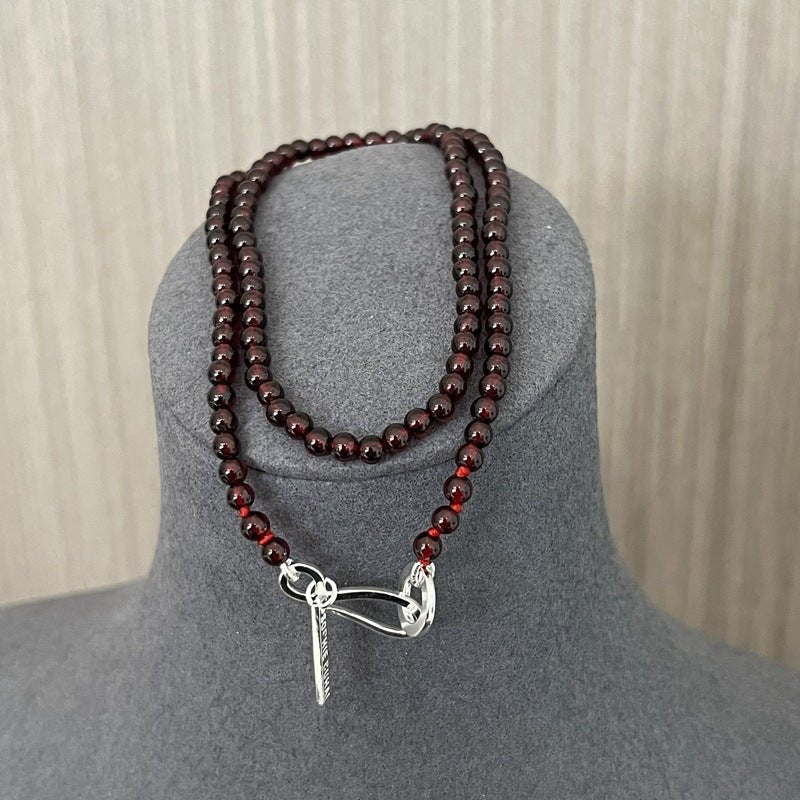 Garnet Beaded Necklace - floysun
