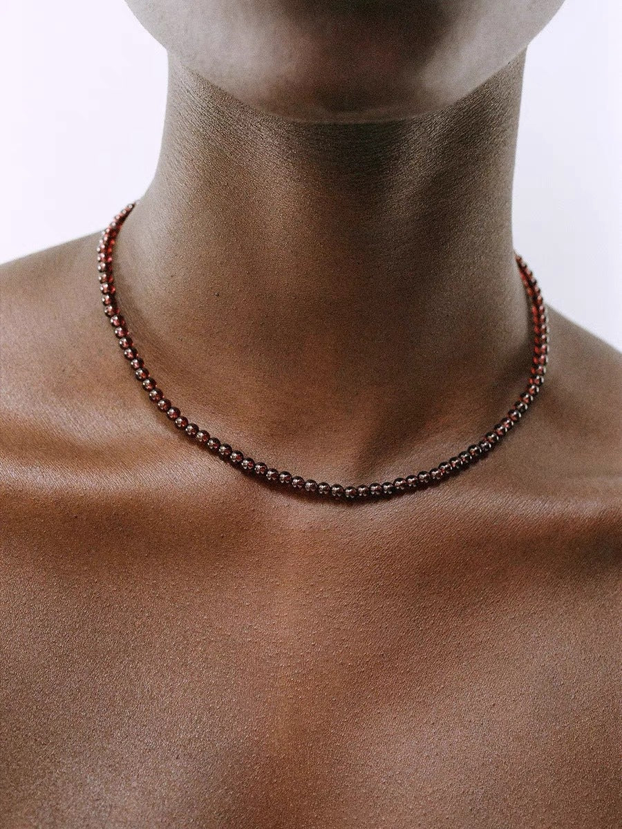 Garnet Beaded Necklace - floysun