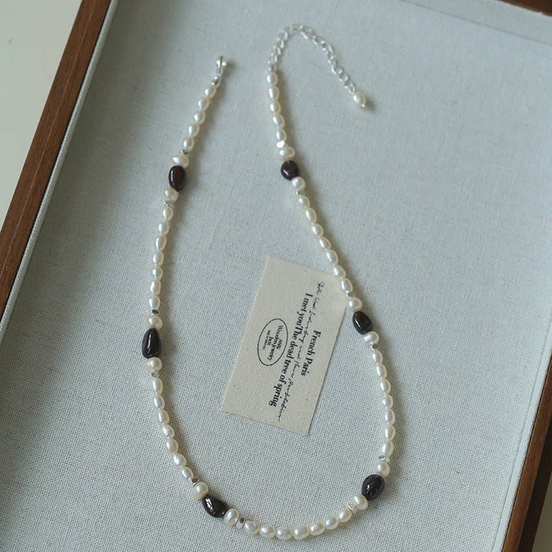 Garnet & Freshwater Pearl Necklace – Ember and Moonlight - floysun