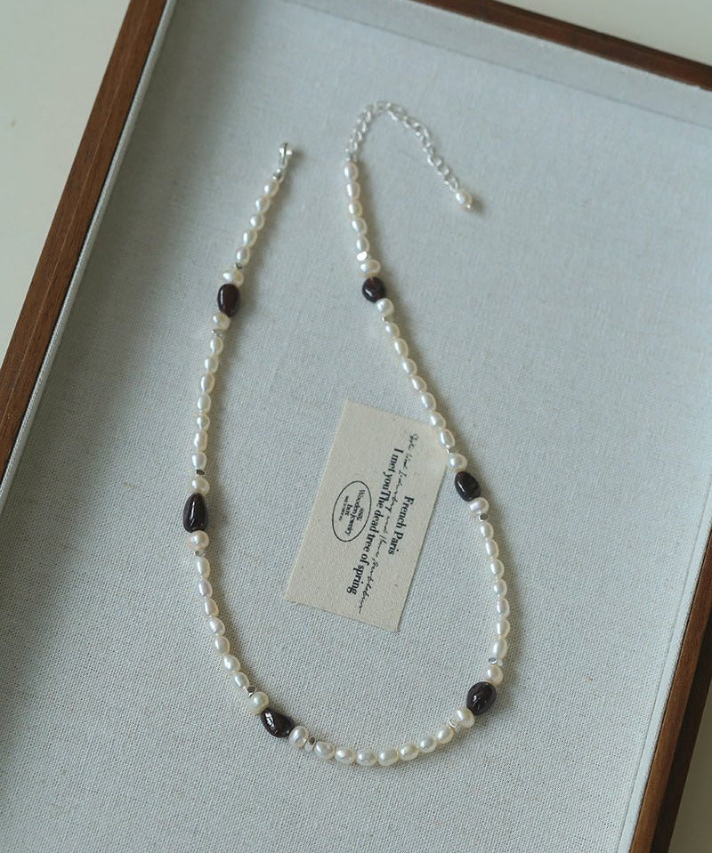Garnet & Freshwater Pearl Necklace – Ember and Moonlight - floysun