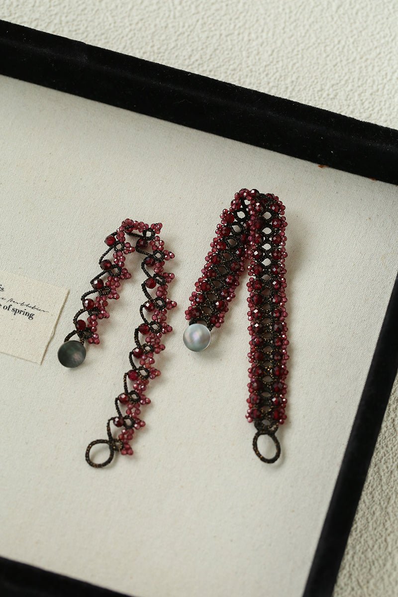 Garnet Lace Tatting Bracelet - floysun