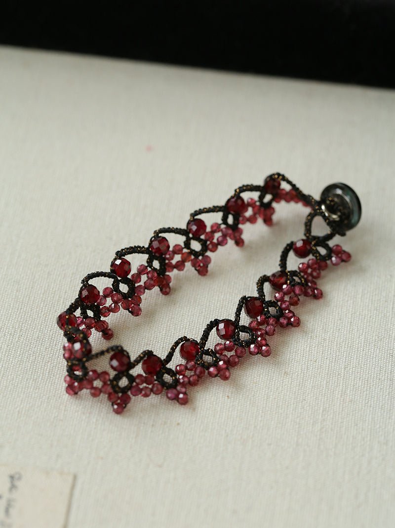 Garnet Lace Tatting Bracelet - floysun